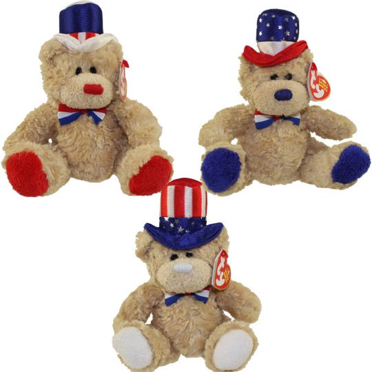 red white and blue beanie baby