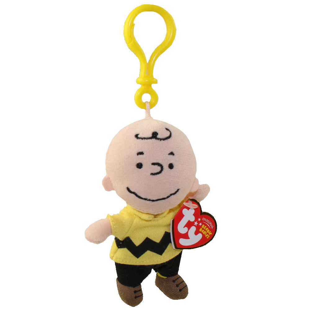 TY Beanie Baby - CHARLIE BROWN ( Peanuts - Plastic Key Clip ) (4.5 inch)
