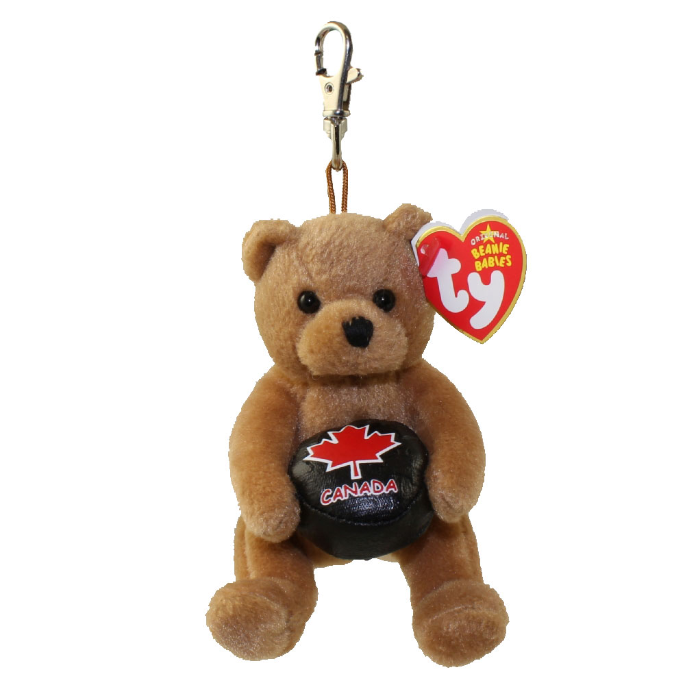 TY Beanie Baby - DEKE the Bear ( Metal Key Clip - Canada Exclusive) (4 inch)