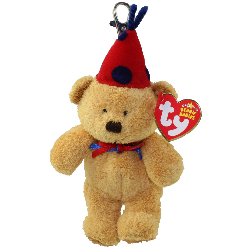TY Beanie Baby - FUN the Bear ( Metal Key Clip - NY Show Exclusive )