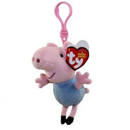 TY Beanie Baby - GEORGE the Pig ( Plastic Key Clip - Peppa Pig ) (4.5 inch)