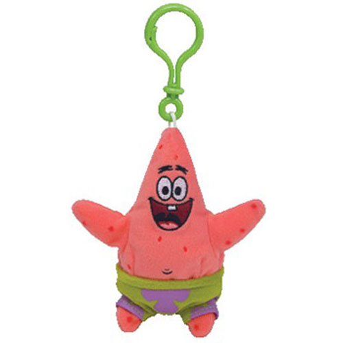 TY Beanie Baby - PATRICK STAR ( SpongeBob Squarepants - Plastic Key Clip ) (4 inch)