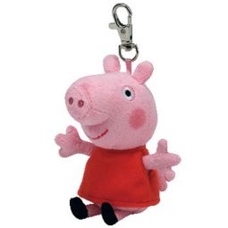 TY Beanie Baby - PEPPA the Pig ( Metal Key Clip - UK Exclusive - Peppa Pig ) (5 inch)