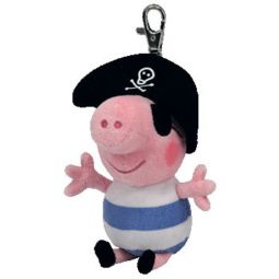 TY Beanie Baby - PIRATE GEORGE the Pig ( Metal Key Clip - UK Excl. - Peppa Pig ) (5 inch)