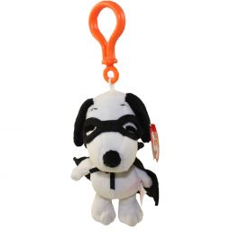TY Beanie Baby - SNOOPY the VAMPIRE Dog ( Peanuts - Plastic Key Clip ) (4.5 inch)