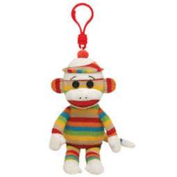 TY Beanie Baby - SOCKS the Sock Monkey (Stripes) (Plastic Key Clip) (5.5 inch) TY Beanie Baby - SOCKS the Sock Monkey (Stripes) (Plastic Key Clip) (5.5 inch)