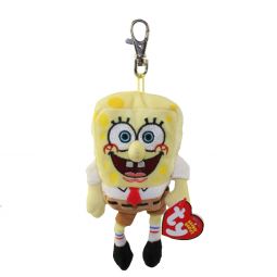 TY Beanie Baby - SPONGEBOB SQUAREPANTS ( Metal Key Clip ) (5 inch)