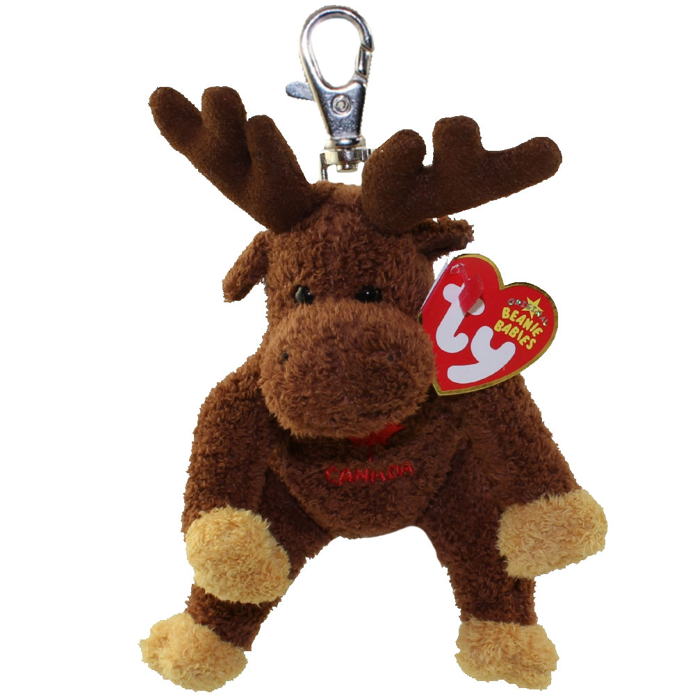 TY Beanie Baby - VILLAGER the Moose ( Metal Key Clip - Canada Exclusive ) (5 inch)