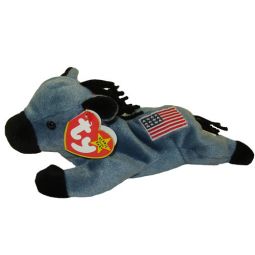 TY Beanie Baby - LEFTY the Donkey (Original Release - 4th Gen hang tag) (8 inch)