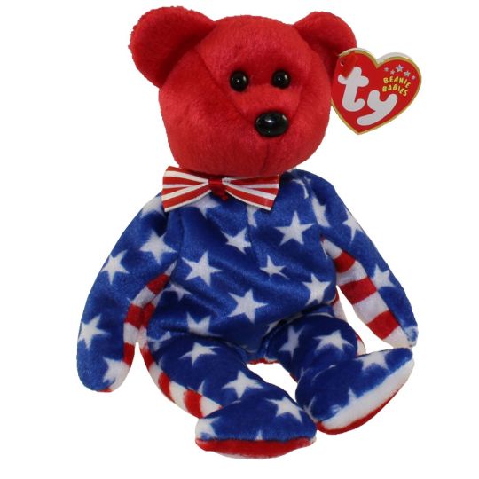 the Bear Ty Beanie Buddy LIBERTY red face version 