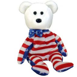 TY Beanie Baby - LIBERTY the Bear (White Head Version) (8.5 inch)