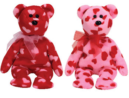 TY Beanie Babies - HALLMARK EXCLUSIVE BEARS (Set of 2 - Little Kiss & Little Squeeze) (8.5 inch)