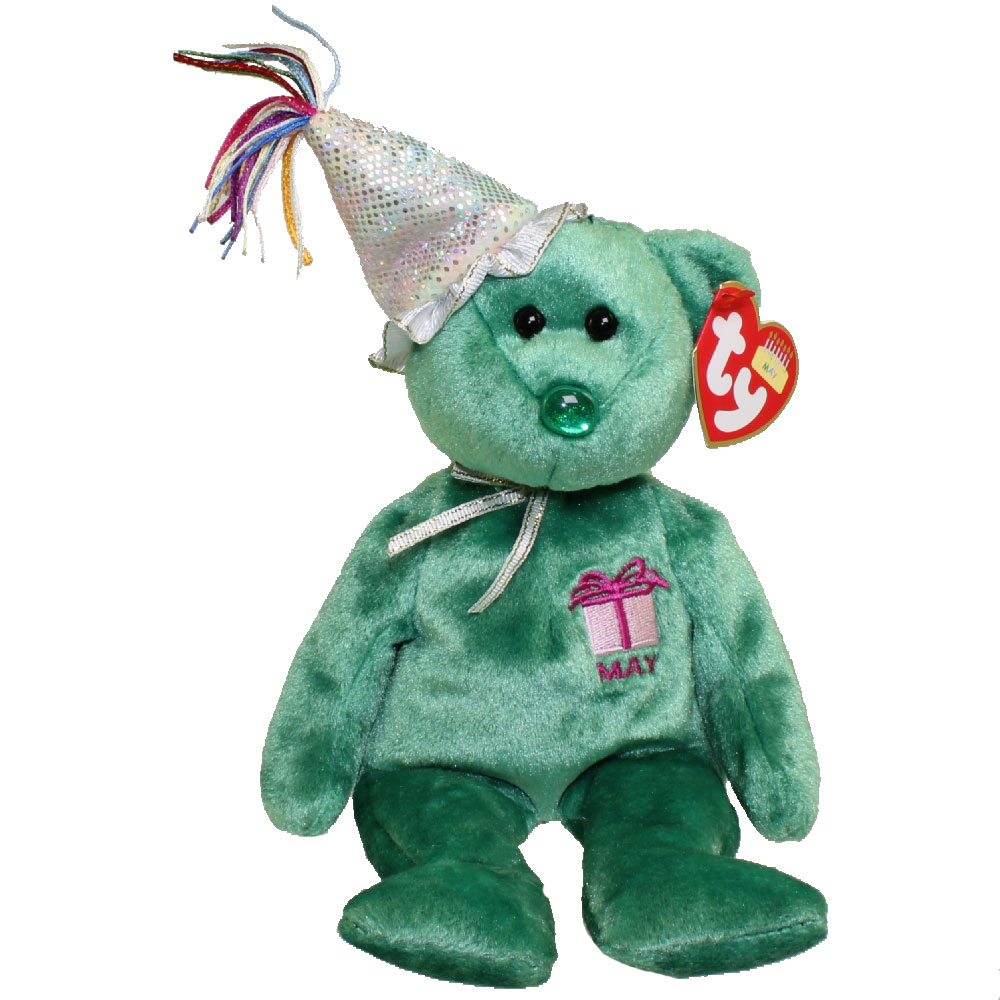 Happy Birthday Retired 2005 Ty Beanie Babie Orange Plush 8in Bear With Hat 40259 for sale online 