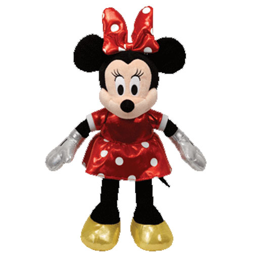 TY Beanie Baby - Disney Sparkle - MINNIE MOUSE (Red Dress) (8 inch)