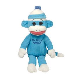 TY Beanie Baby - MY LITTLE MONKEY the Sock Monkey (Blue) (10 inch)