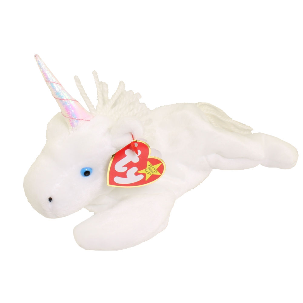 TY Beanie Baby - MYSTIC the Unicorn (irredescent horn & yarn mane) (8 inch)