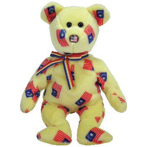 TY Beanie Baby - NEGARAKU the Bear *w/ FLAG NOSE* (Malaysia Excl) (8.5 inch)