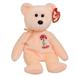 TY Beanie Baby - OHIO SCARLET CARNATION the Bear (Show Exclusive) (8.5 inch)