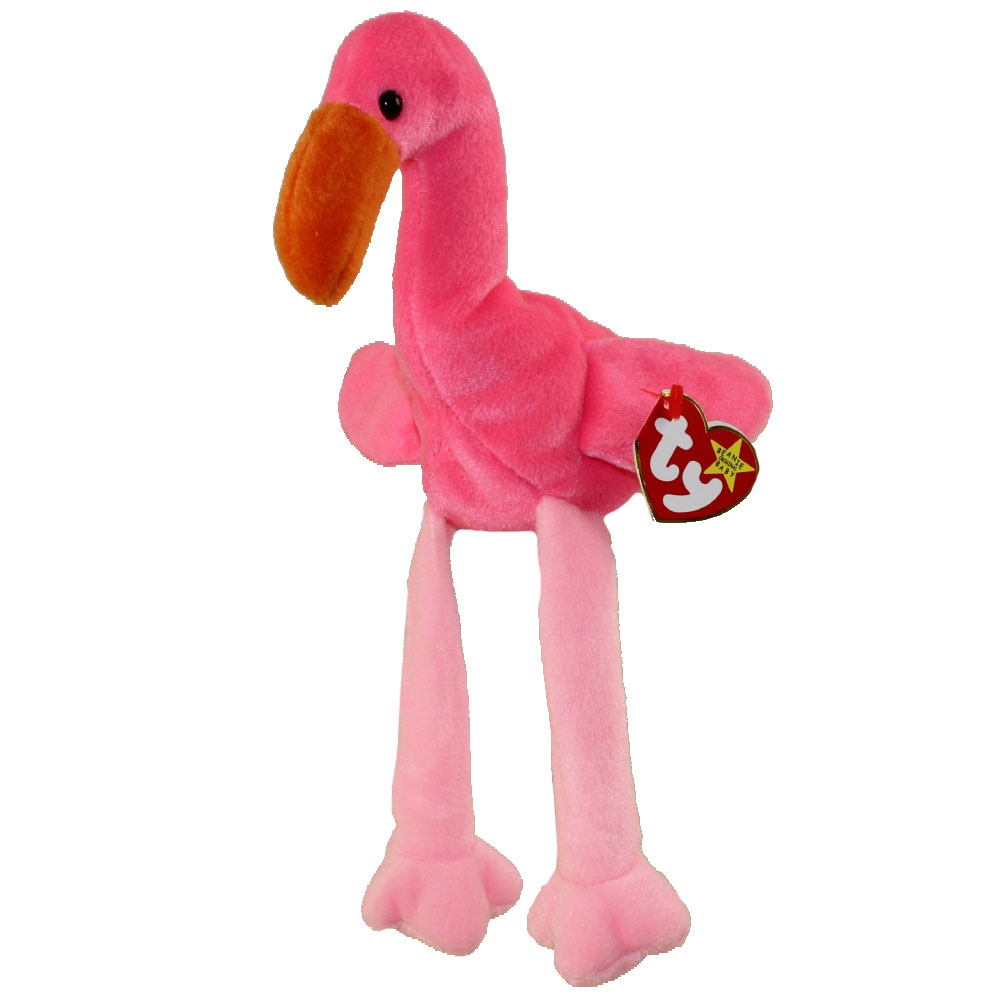 TY Beanie Baby - PINKY the Pink Flamingo (10 inch)