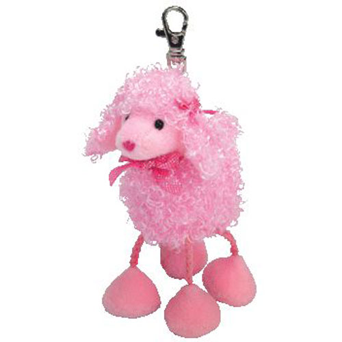 TY Pinkys - PINKY POO the Pink Poodle ( Metal Key Clip ) (4 inch)