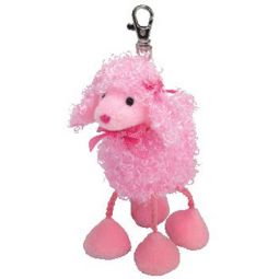 TY Pinkys - PINKY POO the Pink Poodle ( Metal Key Clip ) (4 inch)