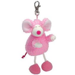 TY Pinkys - RATZO the Pink Rat ( Metal Key Clip ) (4 inch)