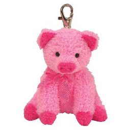 TY Pinkys - SILKY the Pig ( Metal Key Clip ) (4 inch)