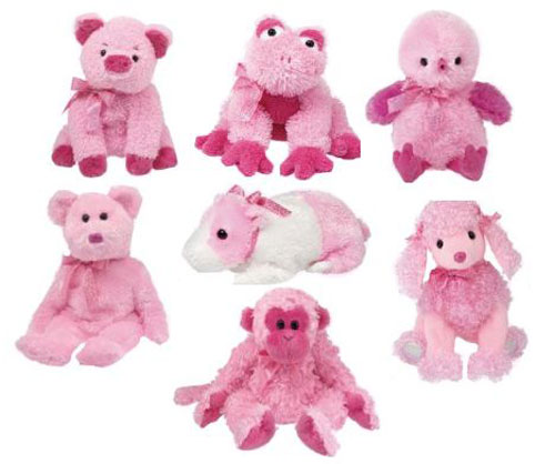 TY Pinkys - Set of all 7 Original PINKYS (6 to 8 inches)