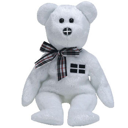 TY Beanie Baby - PIRAN the Bear *w/ FLAG NOSE* (UK Exclusive) (8.5 inch)