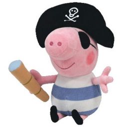 TY Beanie Baby - PIRATE GEORGE PIG the Pig (UK Exclusive - Peppa Pig) (7 inch)