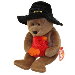 TY Beanie Baby - PLYMOUTH the Bear (9.5 inch)