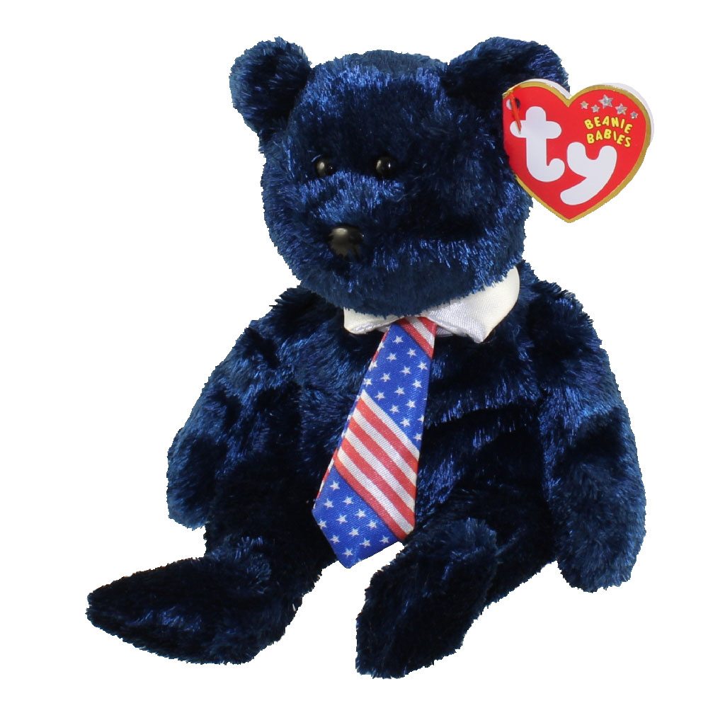 TY Beanie Baby - POPS the Bear (USA TIE Version) (8.5 inch)