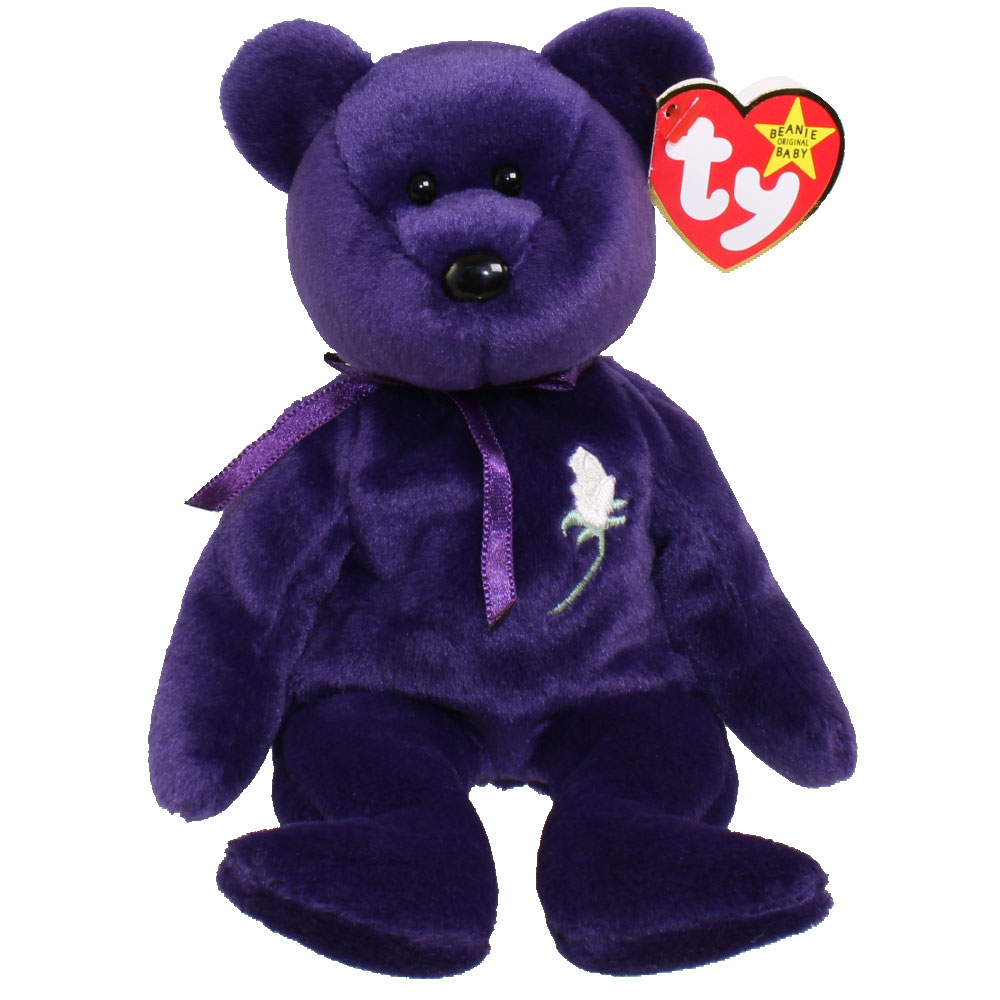 TY Beanie Baby - PRINCESS the Purple Bear (PE Version - 1997) (8.5 inch)