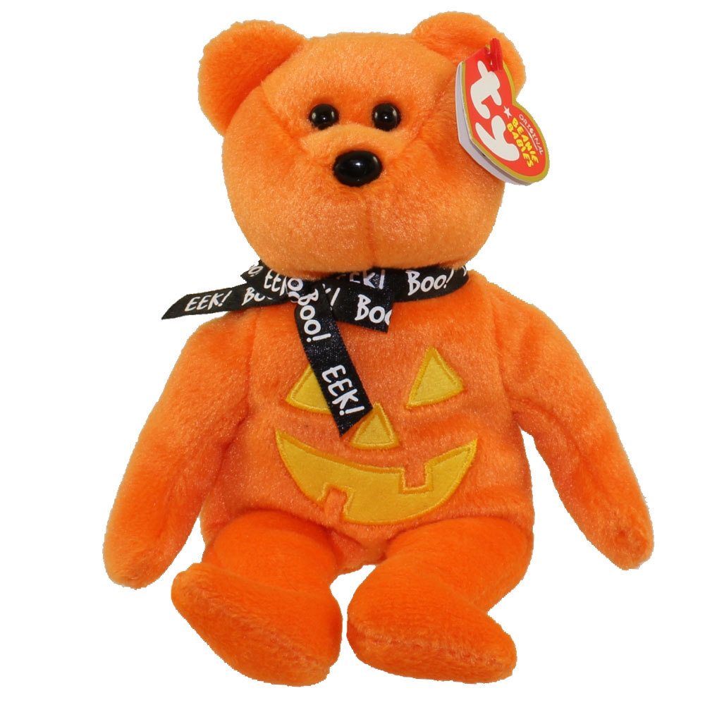 TY Beanie Baby - PUNKIN FACE the Bear w/Yellow Pumpkin Face (Hallmark Gold Crown Excl) (8.5 inch)