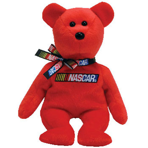TY Beanie Baby - RACER the Nascar Bear ( Red Version ) (8.5 inch)