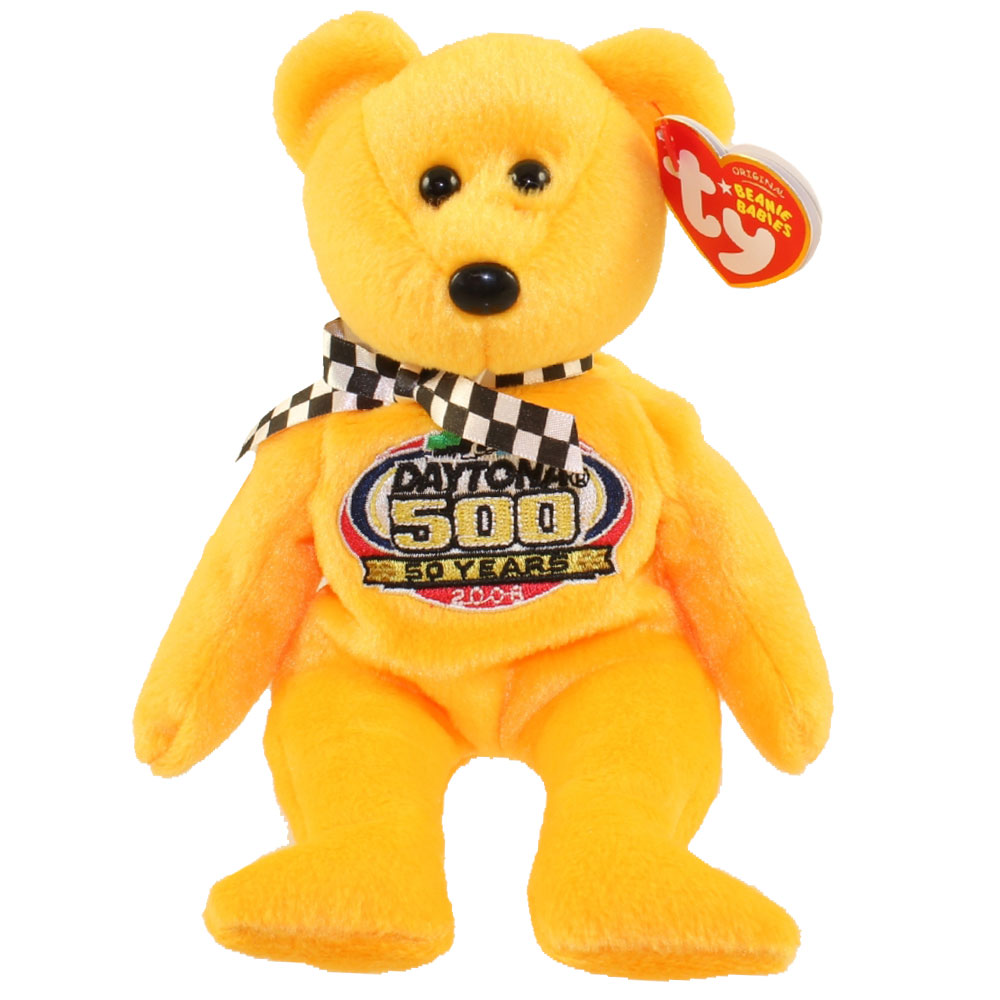 TY Beanie Baby - RACING GOLD the Nascar Bear ( Yellow Version ) (8.5 inch)