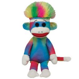 TY Beanie Baby - RAINBOW Sock Monkey (9.5 inch)