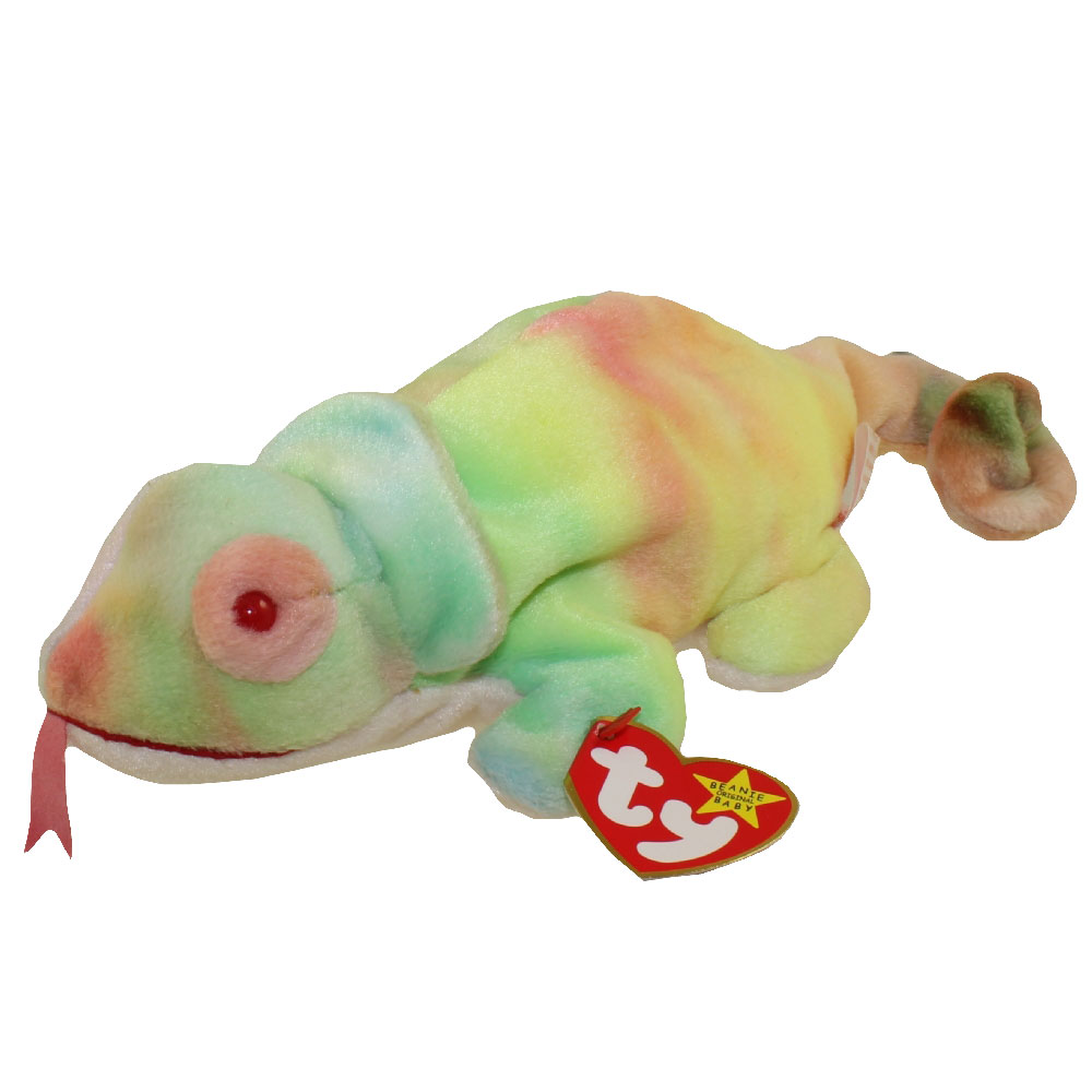 TY Beanie Baby - RAINBOW the Chameleon (tye-dyed) (9 inch): BBToyStore