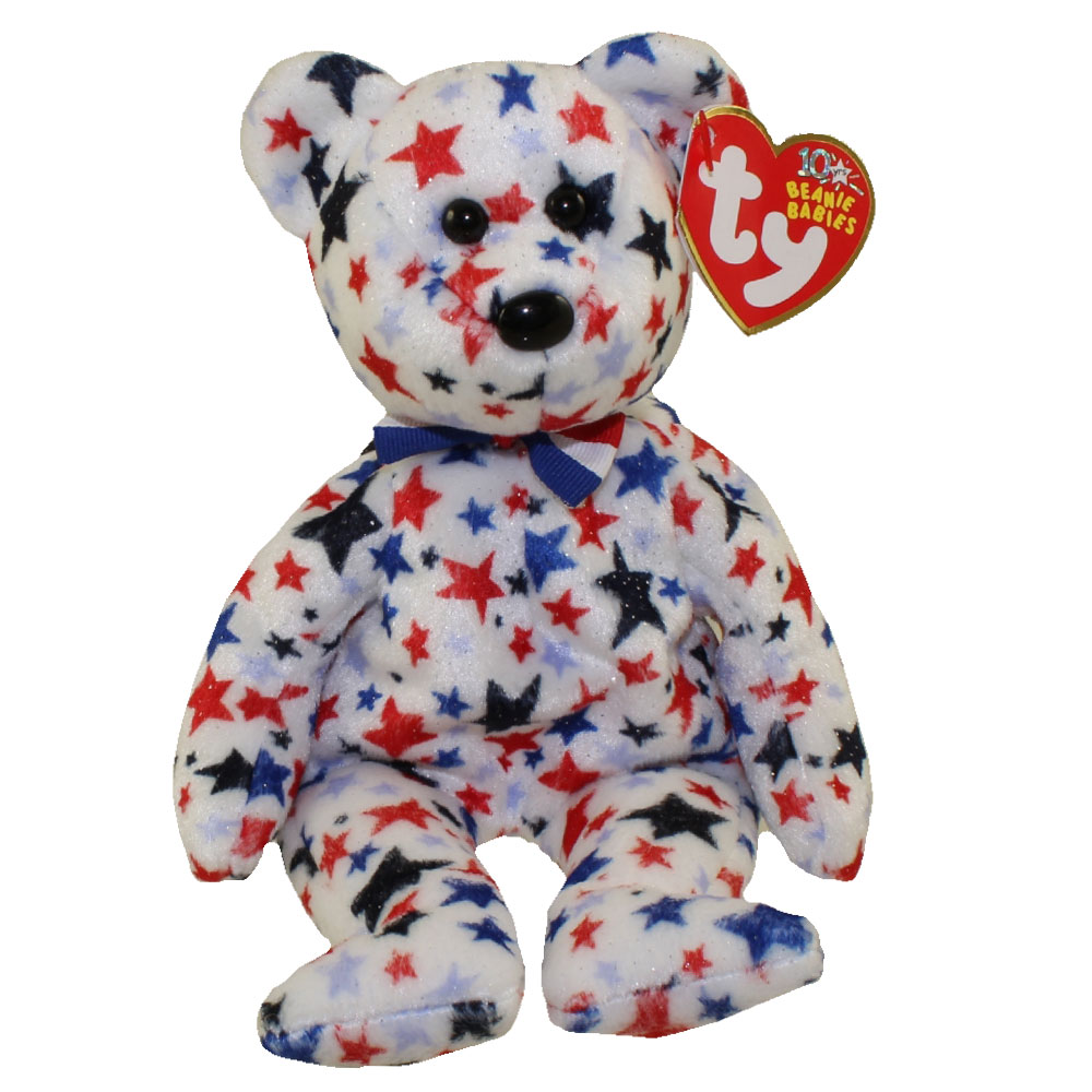TY Beanie Baby - RED, WHITE & BLUE the Bear (8.5 inch)