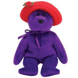 TY Beanie Baby - RUBY the Bear (Purple with Red Hat) (9.5 inch)