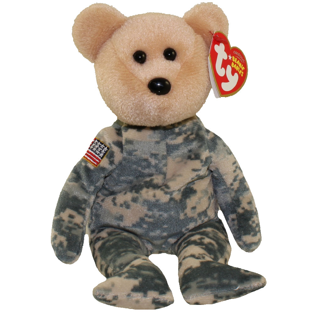 TY Beanie Baby - SALUTE the Bear (Flag on Arm - Internet Exclusive) (8.5 inch)