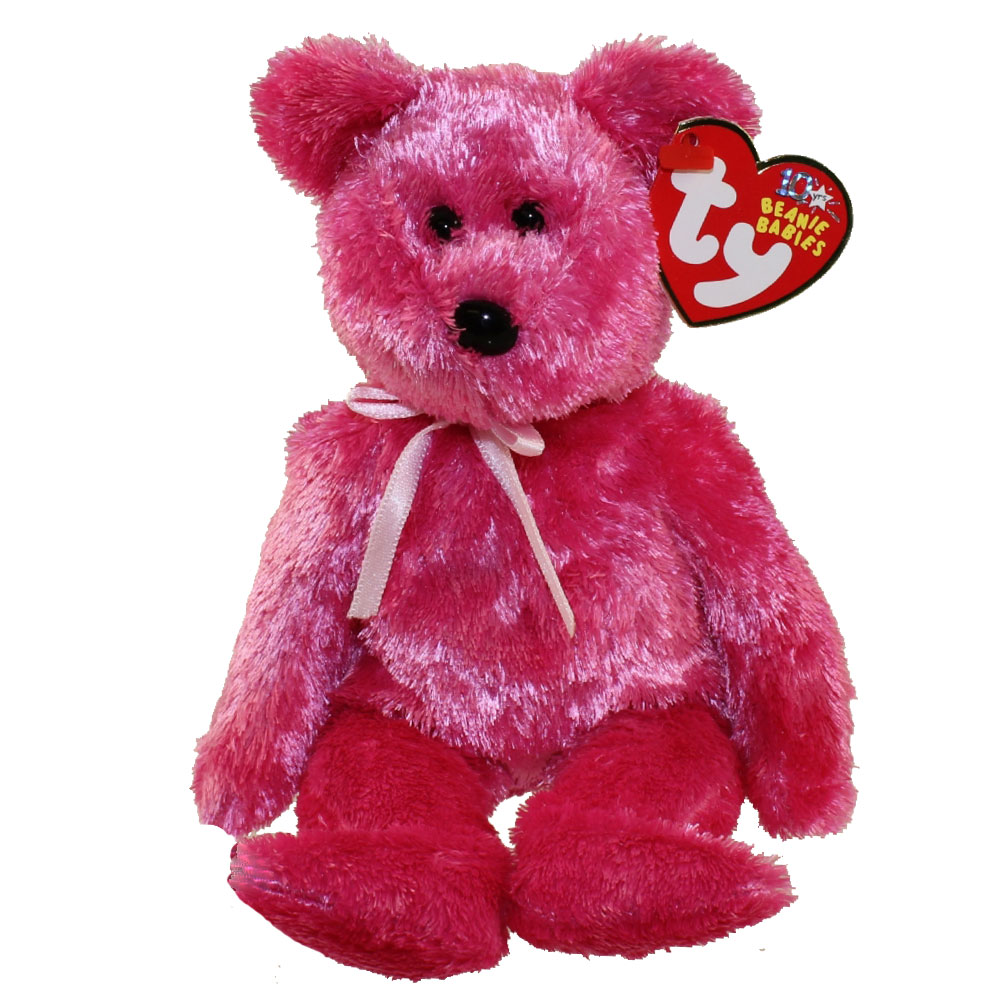 TY Beanie Baby - SHERBET the Bear (Raspberry Version) (8.5 inch)