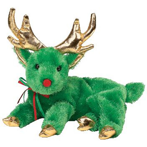 TY Beanie Baby - SLEIGHBELLE the Reindeer (Green Version) (6 inch)