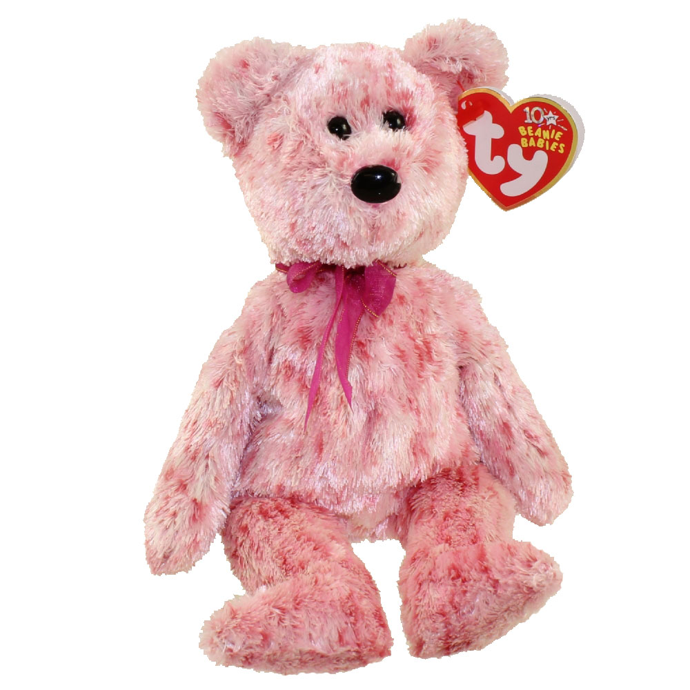 TY FAUNA the PINK BEAR BEANIE BABY MINT with MINT TAG 