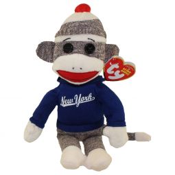 TY Beanie Baby - SOCK MONKEY (New York Shirt) (10 inch)