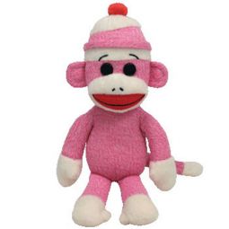 TY Beanie Baby - SOCKS the Sock Monkey (Pink) (8.5 inch)