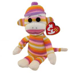 TY Beanie Baby - SOCK MONKEY (Pastel) (8.5 inch)