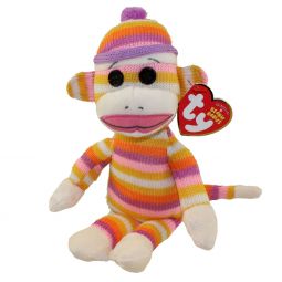 TY Beanie Baby - SOCK MONKEY (Pastel) (8.5 inch)