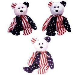 TY Beanie Babies - SPANGLE the Bears ( Set of 3 - Pink, White & Blue Heads ) (8.5 inch)