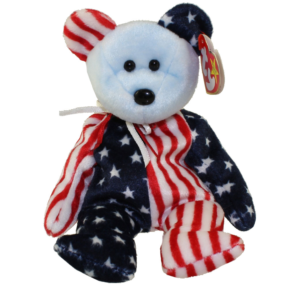 TY Beanie Baby - SPANGLE the Bear (Blue Head Version) (8.5 inch)